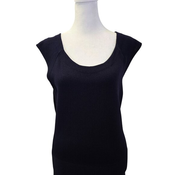 Eliza J Knit Fit & Flare Ruffle Hem Midi Dress Size Large - Picture 4 of 7